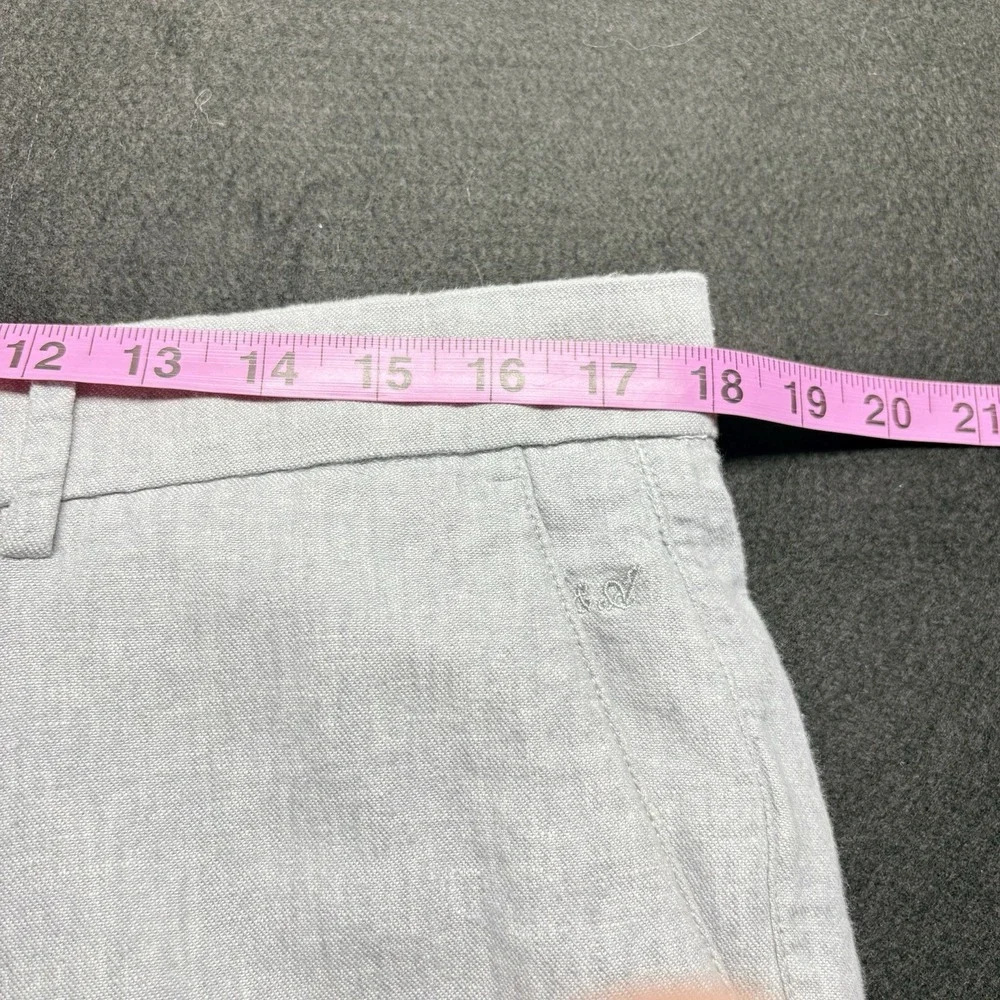 PORTER & ASH Men Linen Blend Pants Sz 34 Gray Coastal Beach Preppy Resort 8a-4
